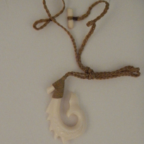 Kahoa Bone Hook Whale Tail - Carving