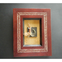 Framed Lure Hook with Shell - Carving