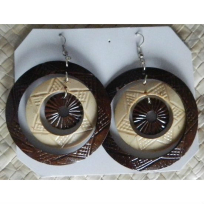 Coconut Earrings - Carving