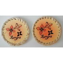 ngatu tapa coasters frangipani