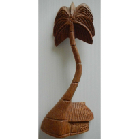 Fale with Coconut Tree - Carving